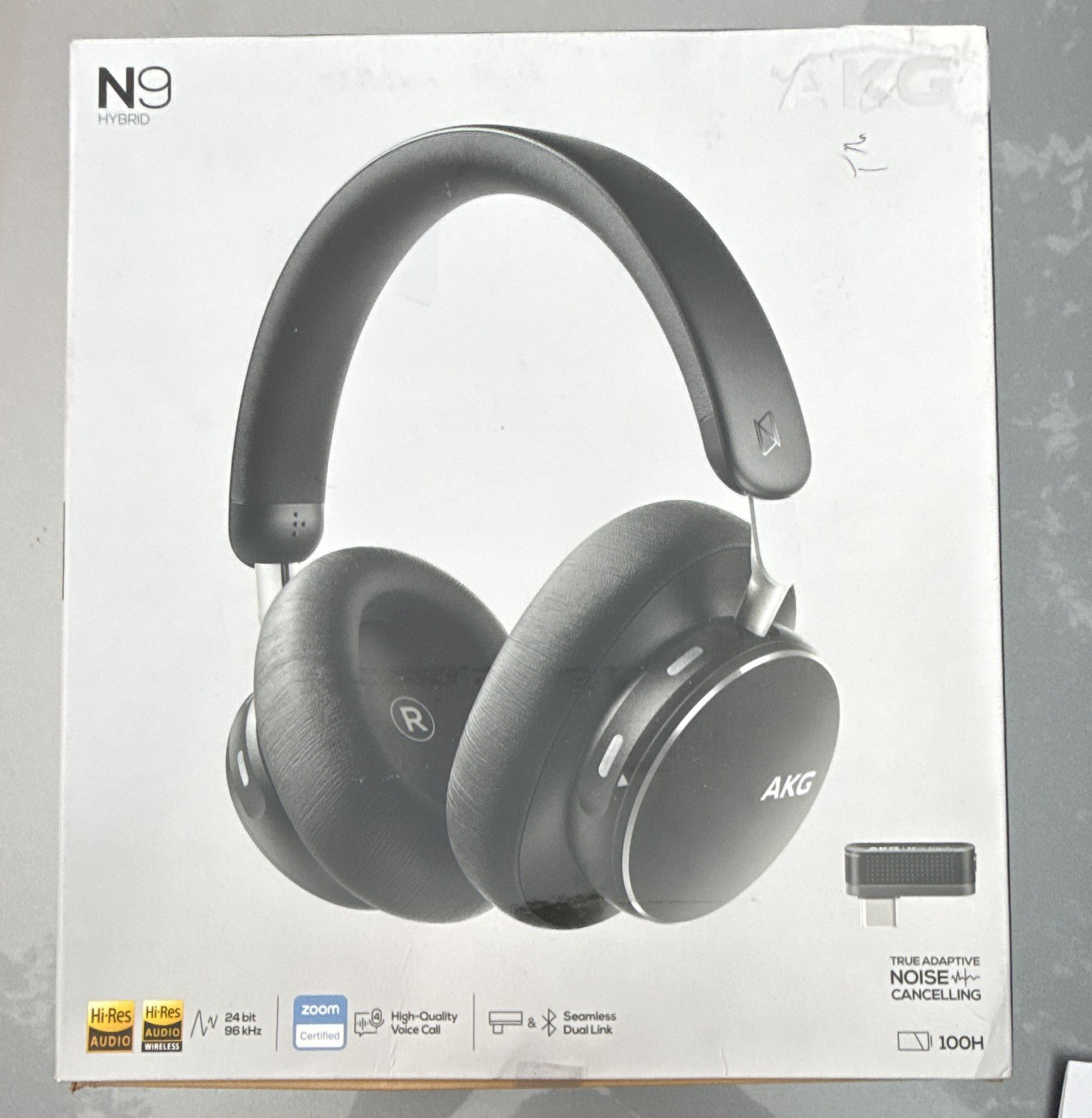 AKG N9 Hybrid Bluetooth Wireless Noise Cancelling Over-Ear Headphones Black