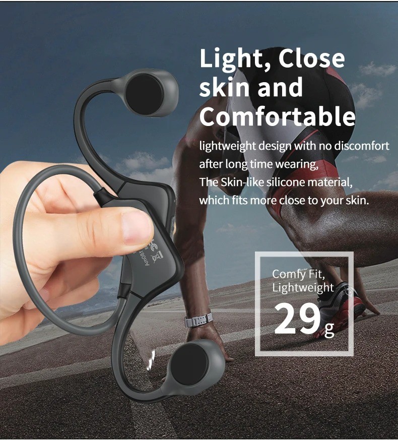 DG08 Bone Conduction Headphone Wireless Bluetooth Waterproof Sport Running