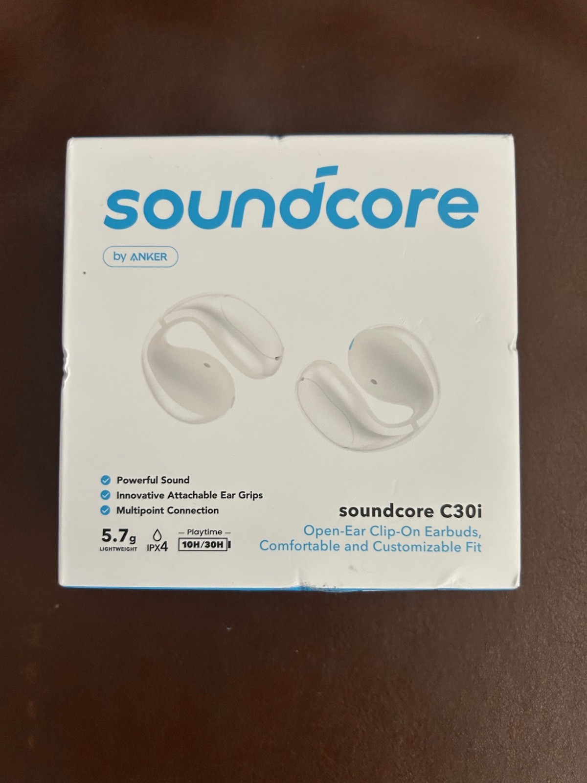 Soundcore C30i Open-Ear Clip-On Earbuds by Anker- NEW-WHITE