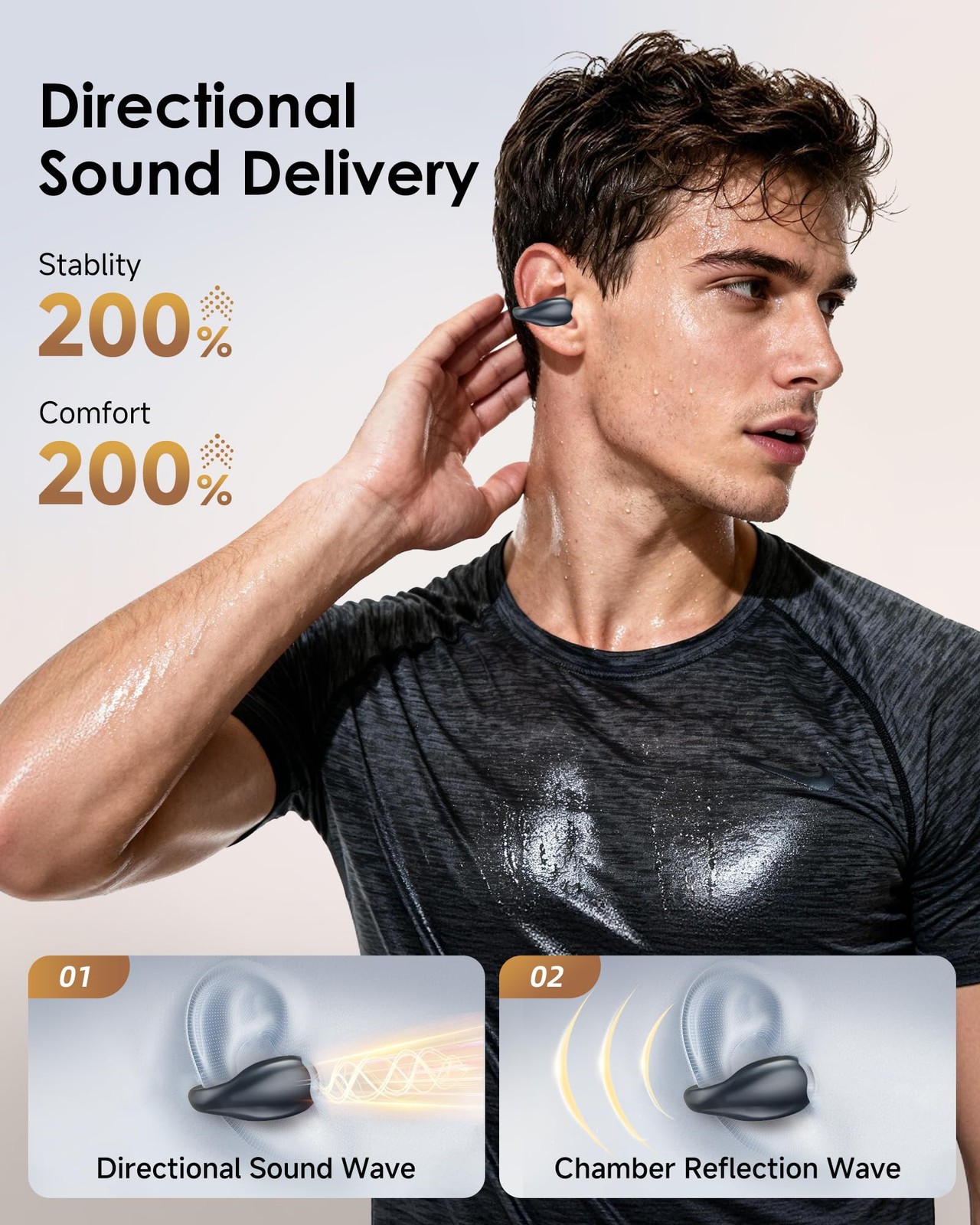 Clip-On Earbuds,Comfort Air Cushion Open Ear Earbuds Wireless Bluetooth 5.4 M…