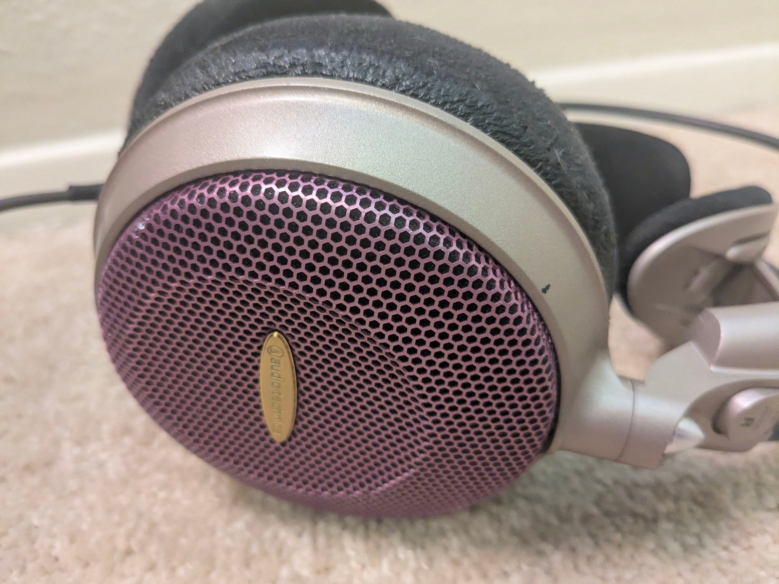 Audio-Technica Headphones Air ATH AD700 Authentic Purple Works Tested