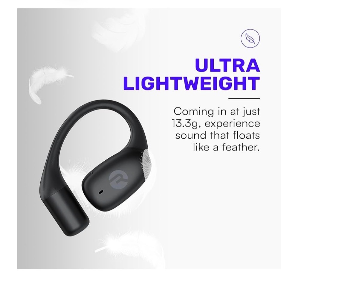 Raycon Essential Open Earbuds – Wireless Bluetooth Headphones – Black Open Box