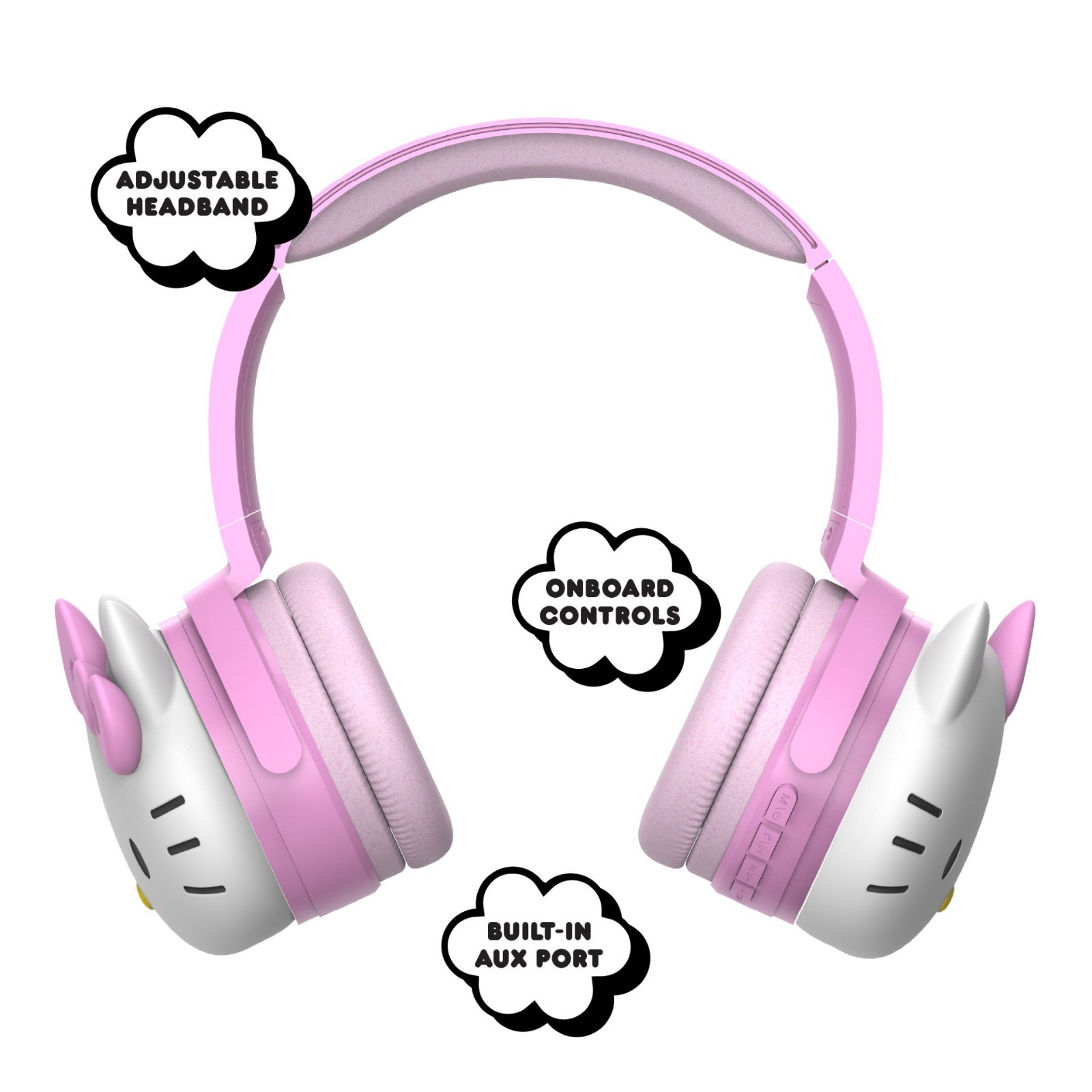 Hello Kitty 2-in-1 Wireless Bluetooth Headphones With Wired Earbuds