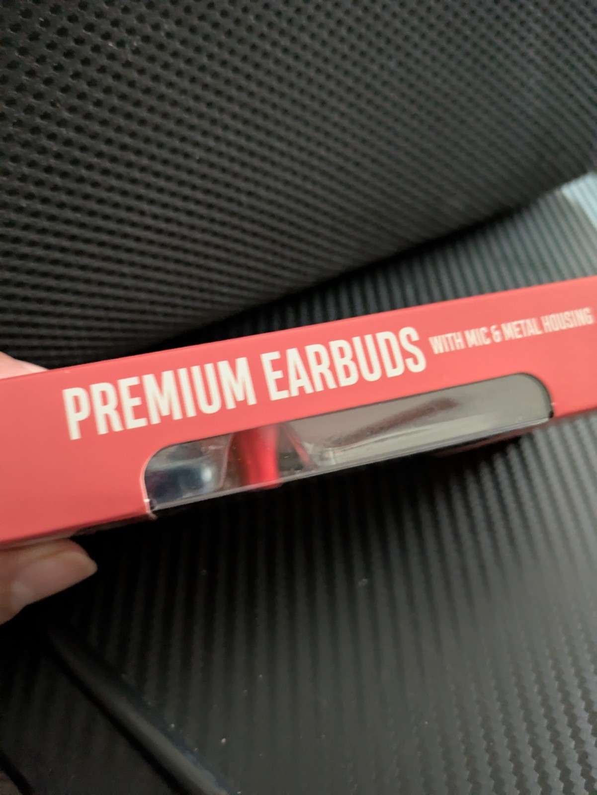 Premium 35mm Wired Earbuds Headphones – Red With In Line Microphone