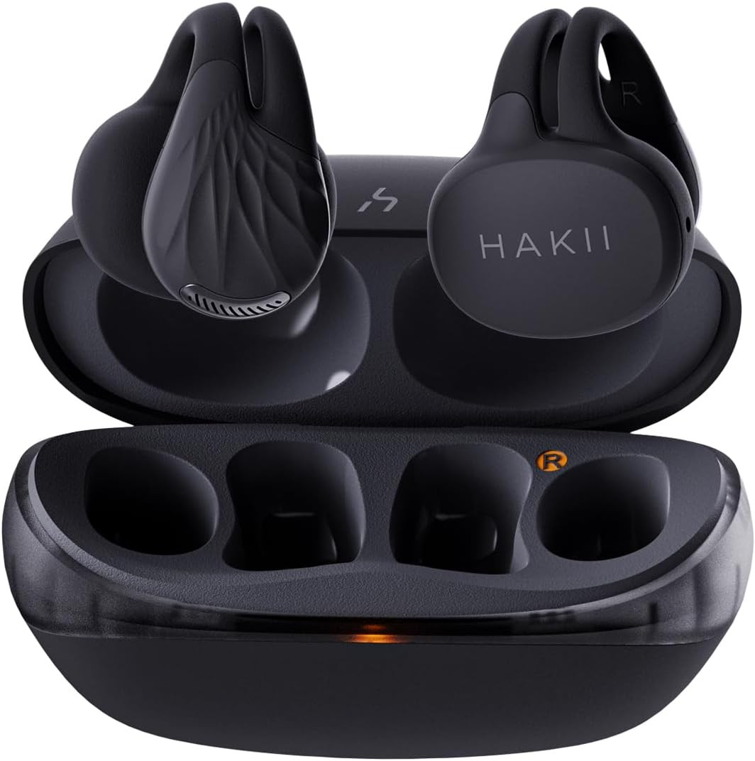Open Ear Wireless Earbuds, Bluetooth 5.4 Ergonomic Clip on Bluetooth Earbuds wit