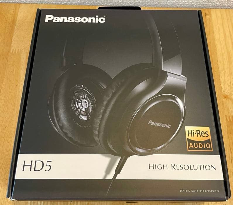 Panasonic RP‑HD5‑K Wired High Resolution Audio Stereo Headphones Black Used