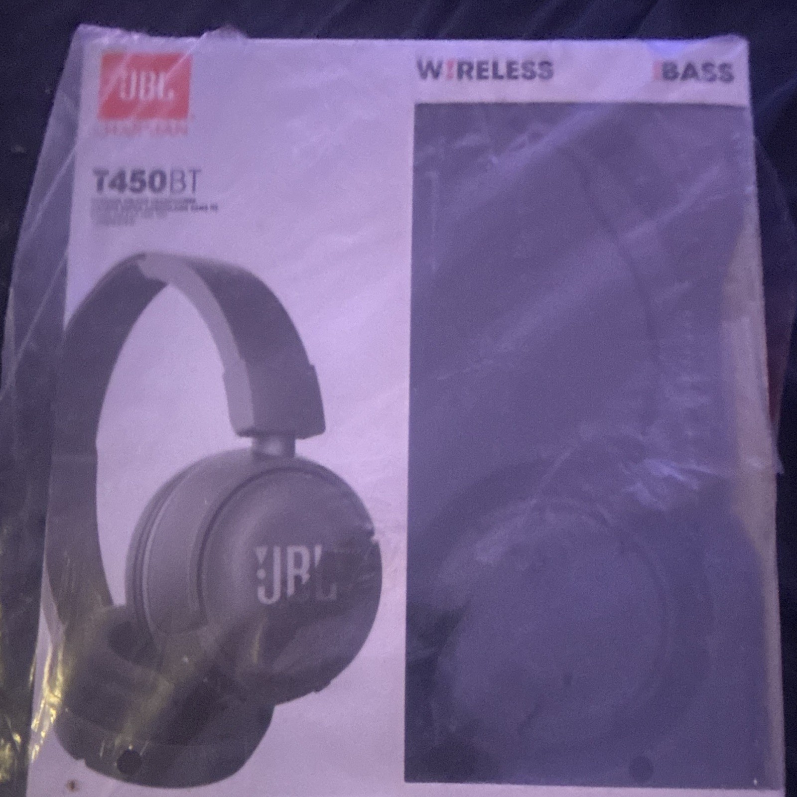 JBL T450BT Bluetooth Wireless On-Ear Headband Headphones, Black