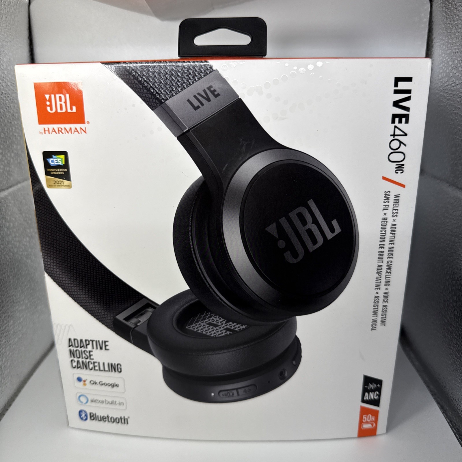 JBL Live 460NC Wireless On-Ear Noise-Cancelling Headphones – Black
