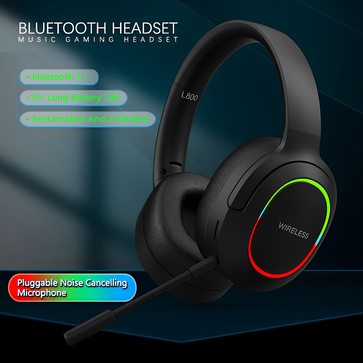 Wireless Bluetooth Headphones Over Ear Noise Cancelling for Samsung Galaxy Phone