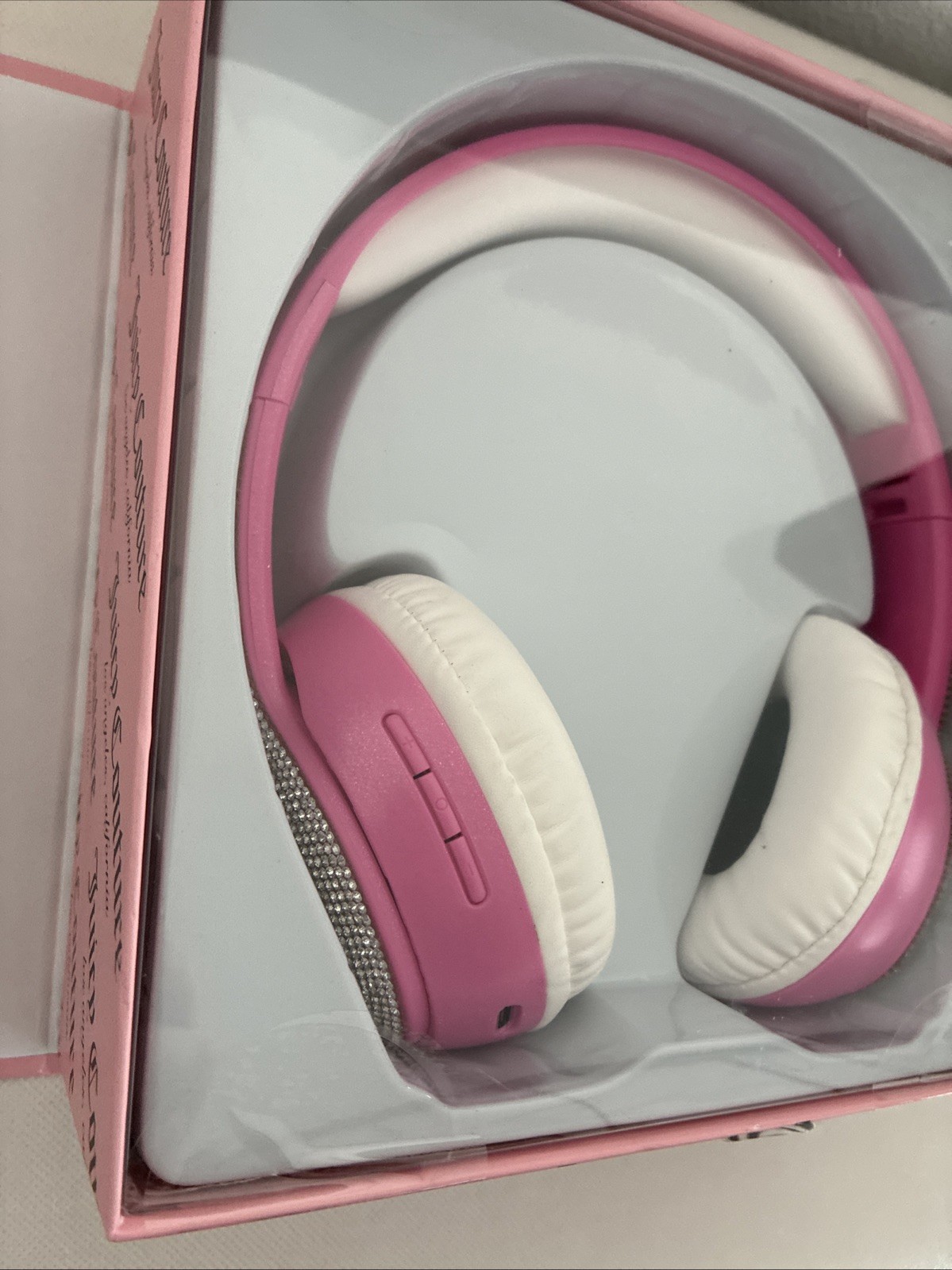 New Juicy Couture Bling Hot Pink Rhinestone Wireless Headphones
