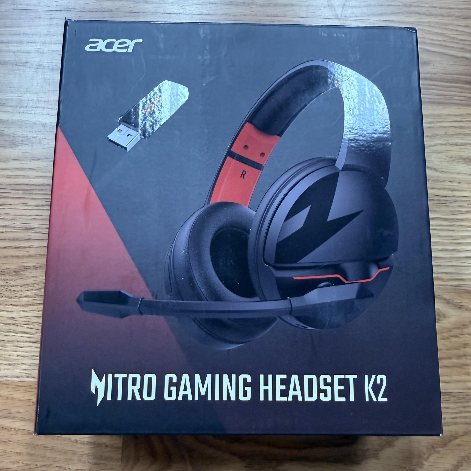 Acer Nitro Gaming Headset K2 Wireless Over-Ear Headphones Black 3.5mm USB PC
