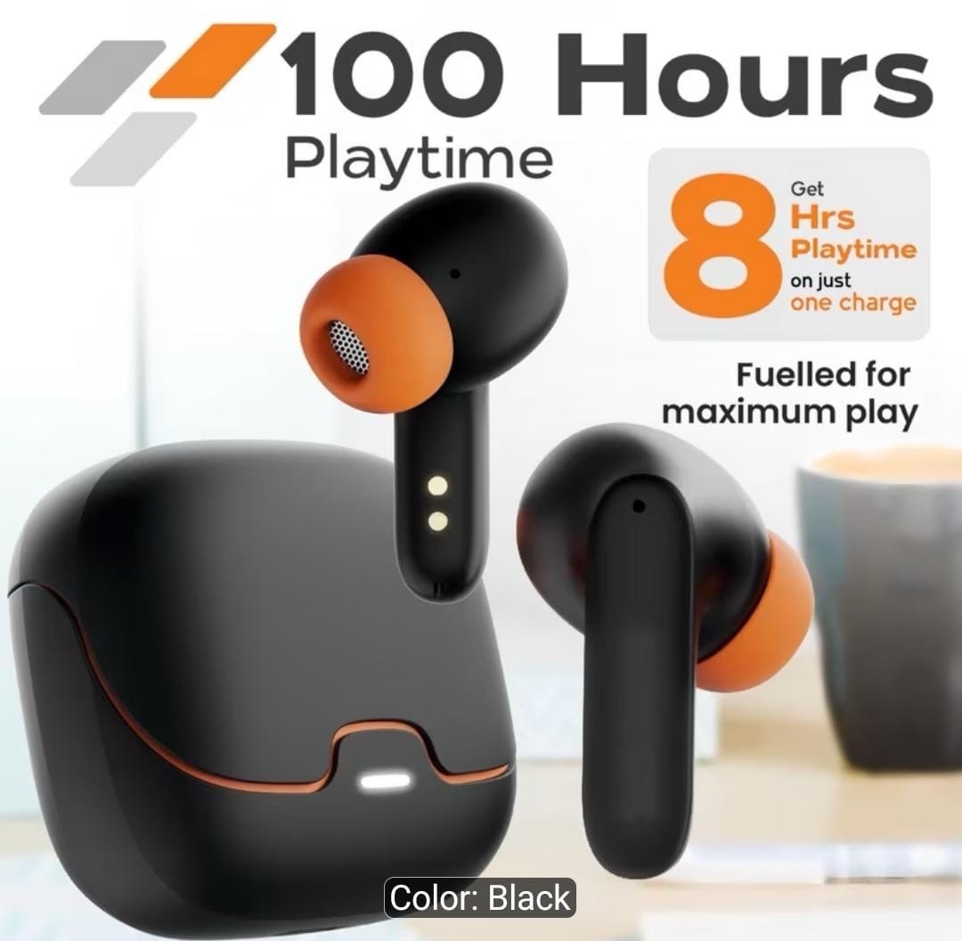 Wireless Earbuds 100 Hours Playtime – ENC Noise Cancelling – 13mm Bass -Touch C.