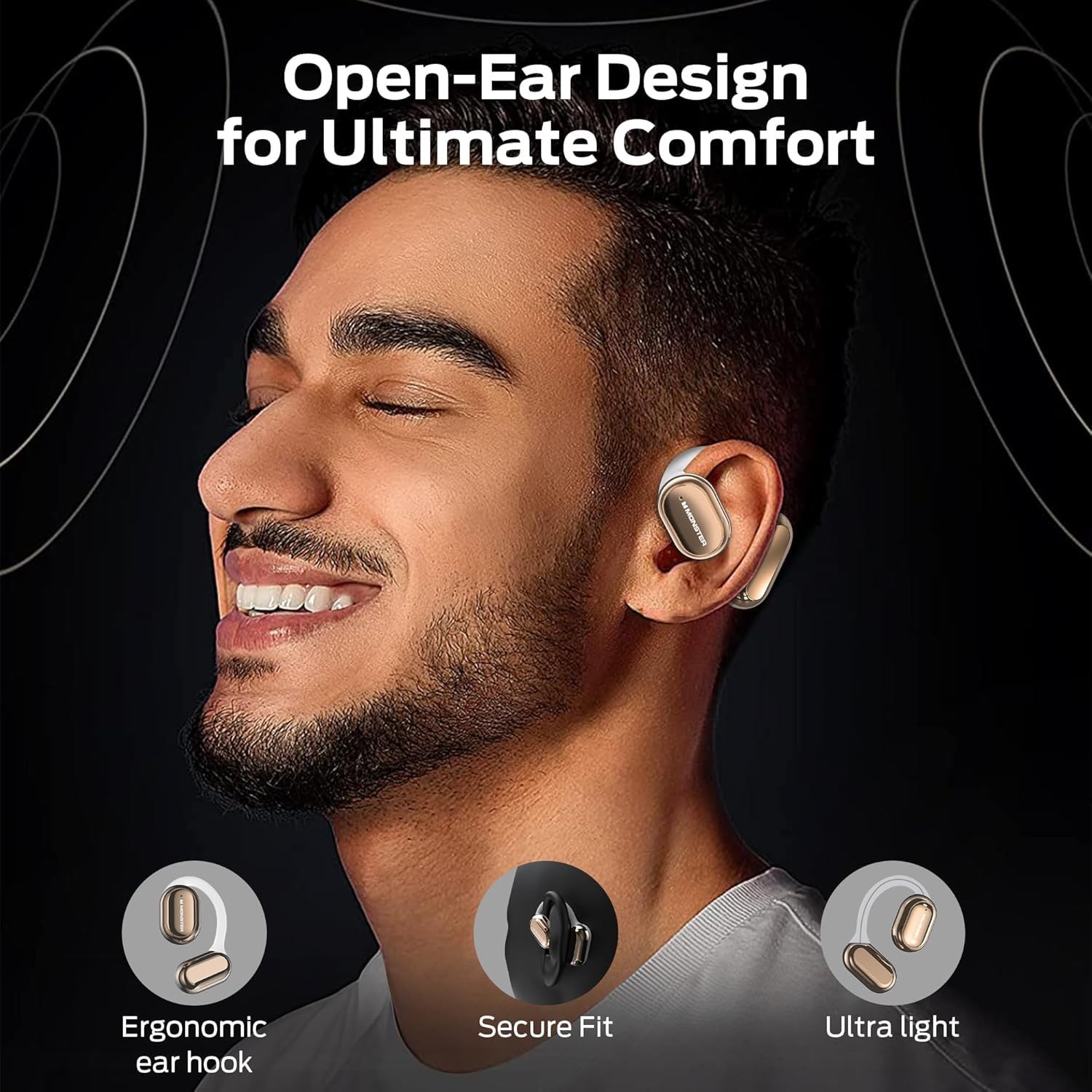 Open Free AC100 Open Ear Bluetooth 5.3 Headphones, Wireless Earbuds with Earh…