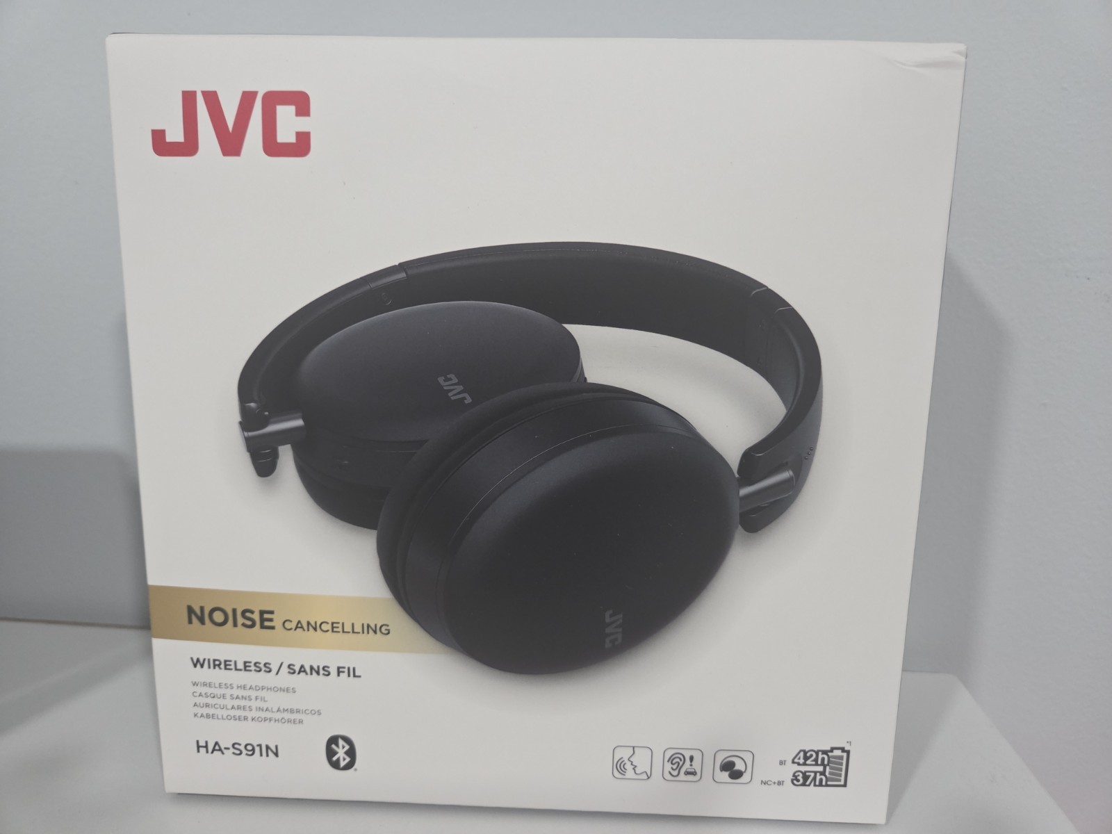JVC HA-S91N Wireless Noise Cancelling Over-Ear Headphones Black Bluetooth NEW