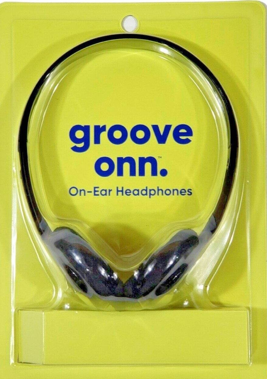 Groove Onn Adjustable Lightweight On-Ear Headphones 3.5 mm Aux cable 4ft New