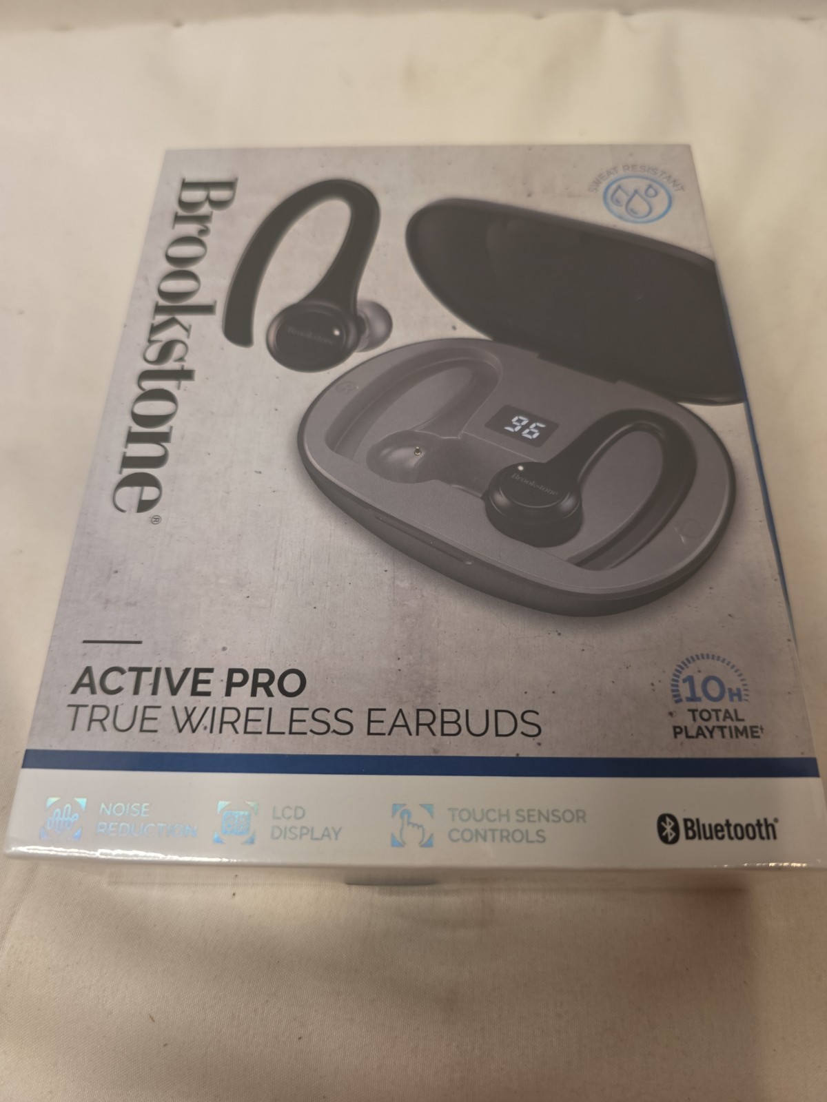 Brookstone Active Pro True Wireless Earbuds LCD Display Bluetooth 5.1 Brand New