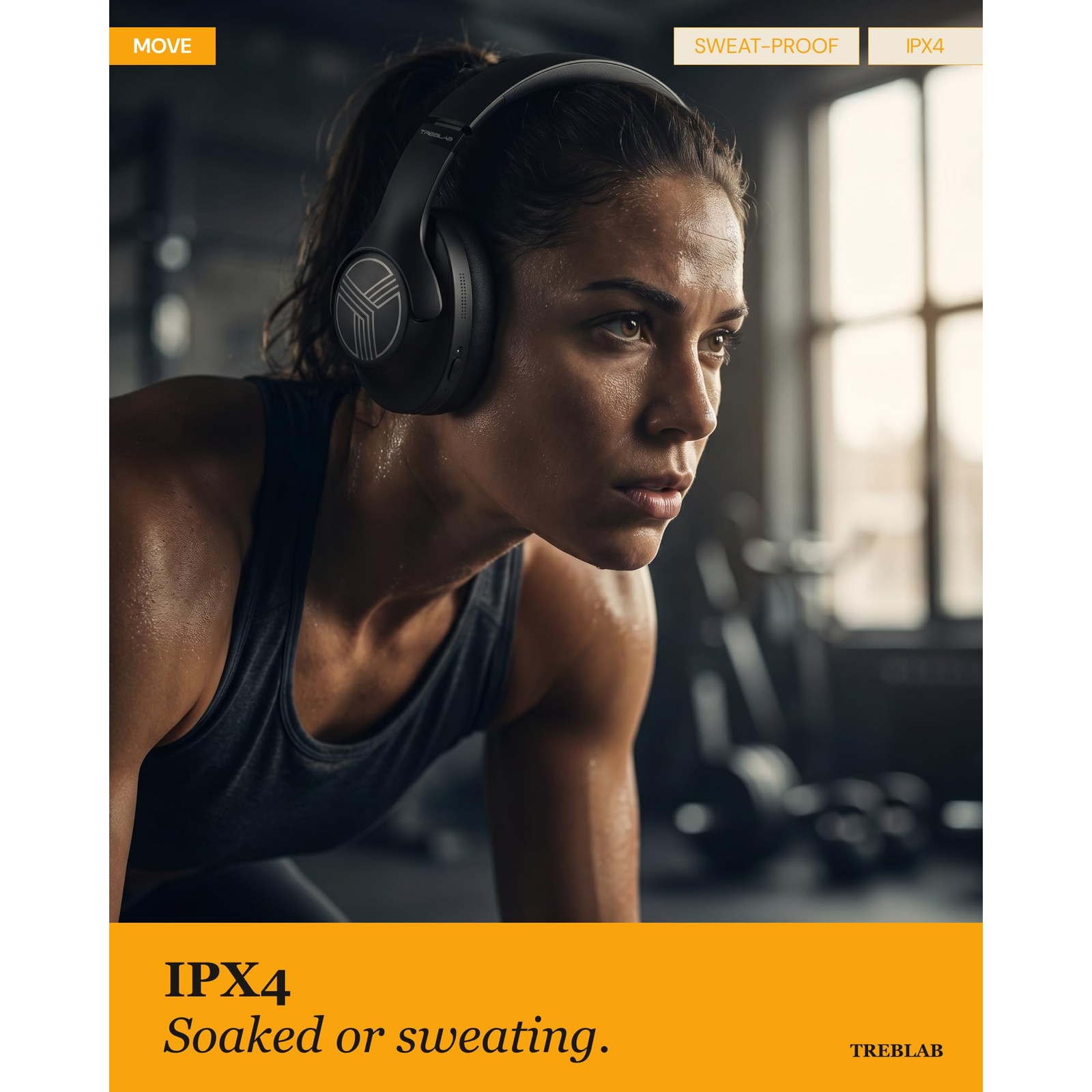 TREBLAB Z2 Sports Wireless Headphones Bluetooth HD Sound, Deep Bass, 35H Battery