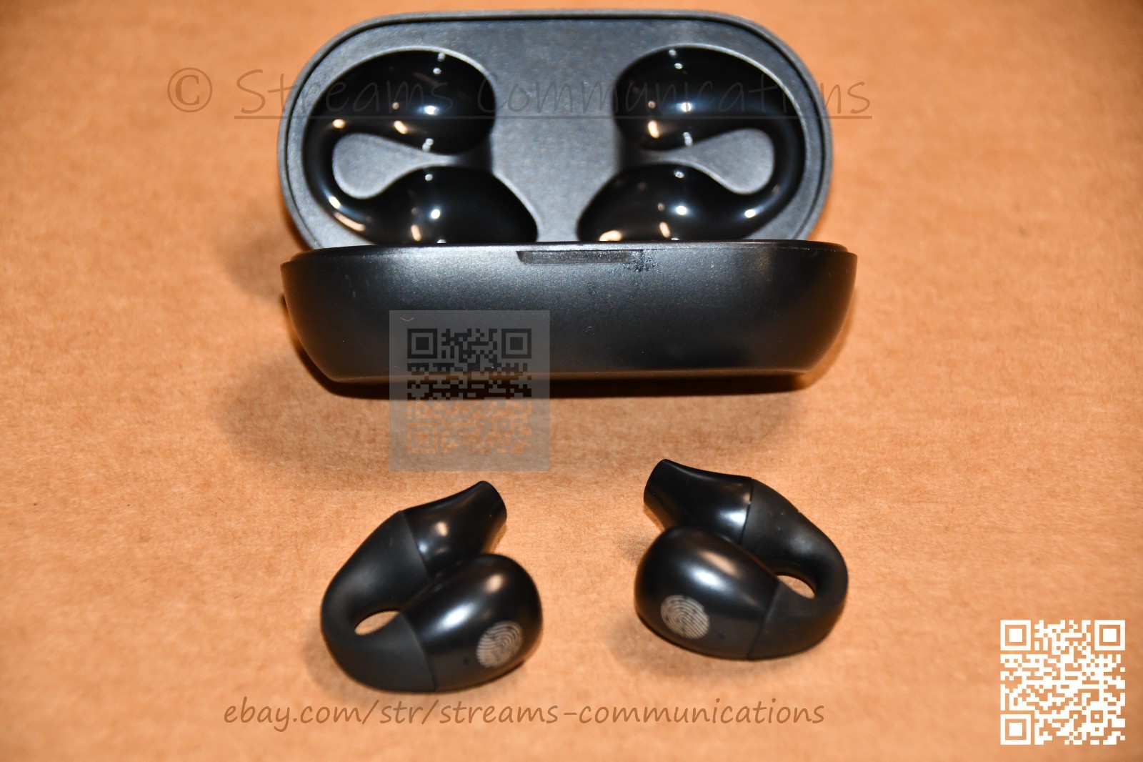 Wireless Earbuds Open Ear Clip On Headphones w/LED Digital Display Charging Case