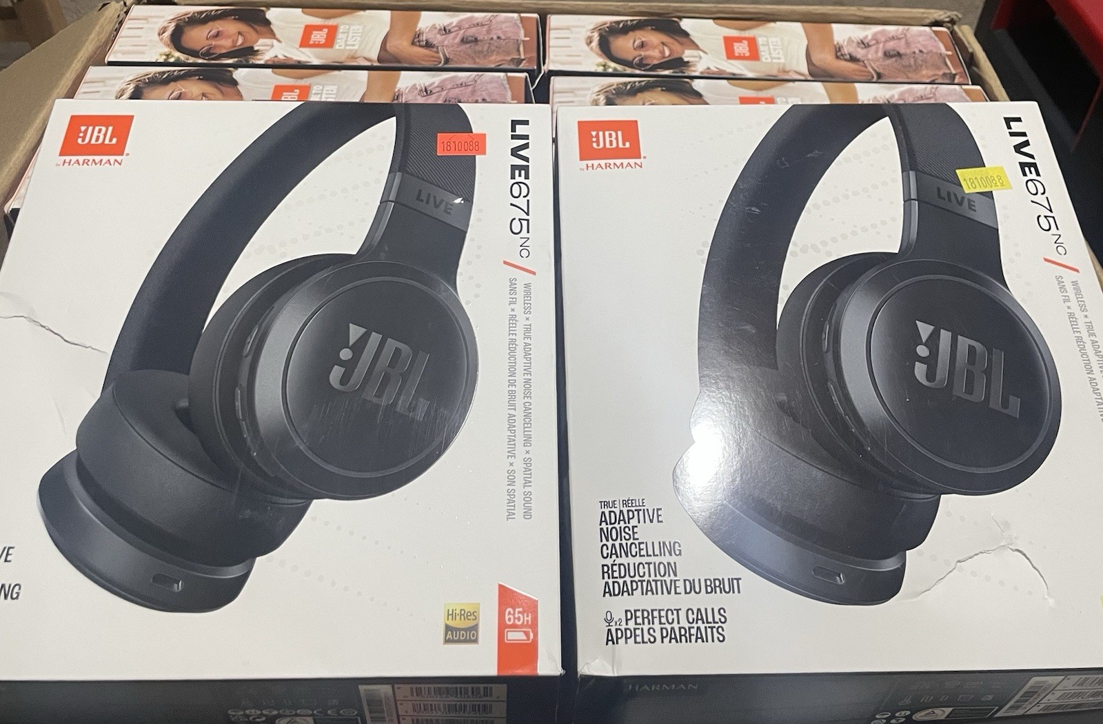 JBL Live 675 NC Noise-Cancelling Wireless On-Ear Bluetooth Headphones Black
