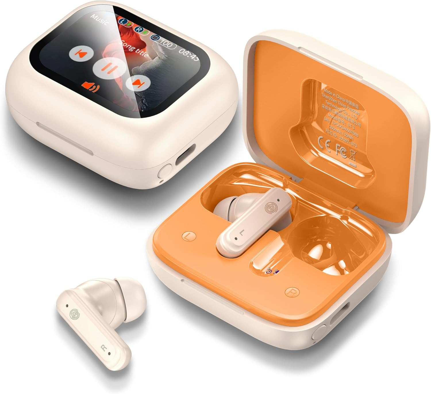 Wireless Earbuds Bluetooth 5.4 Headphones, Touch Screen, Active Noise Cancelling