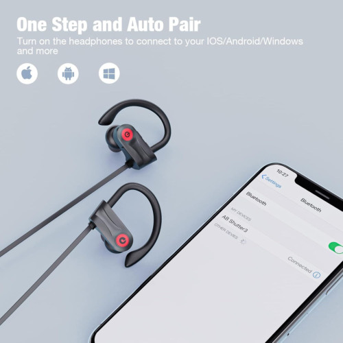 Boean Bluetooth Headphones, Wireless Headphones with 16 Hours Playtime Black