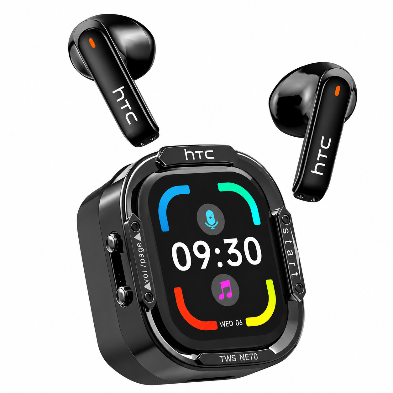 HTC NE70 Bluetooth Earbuds Smart Touchscreen Remote Case 6.0 Wireless Portable