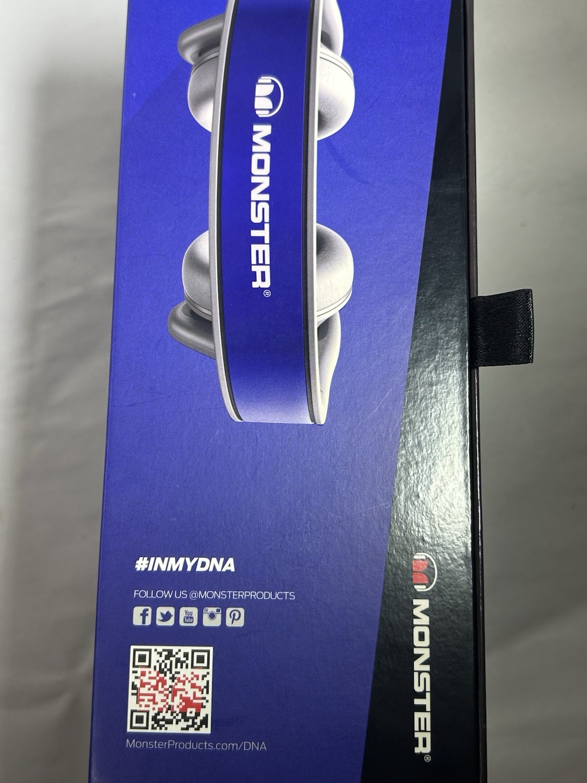 Monster DNA On-Ear Headphones Cobalt Blue Light Gray w/ Box Cables Bag