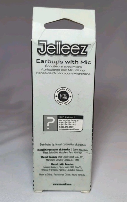 Maxell Soft Comfort Fit 191569 Jelleez JELM-Black Corded Earbuds w/ Microphone