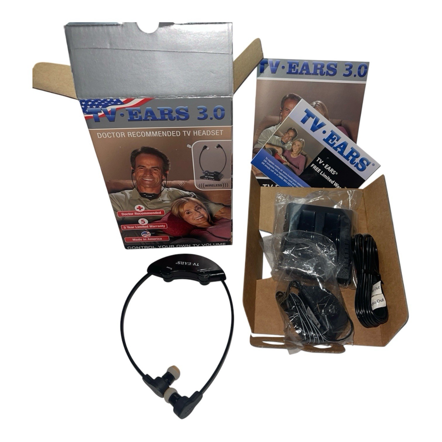 TV Ears 2.3 Mhz Wireless Headset System 3.0 Rechargeable – Works Tested