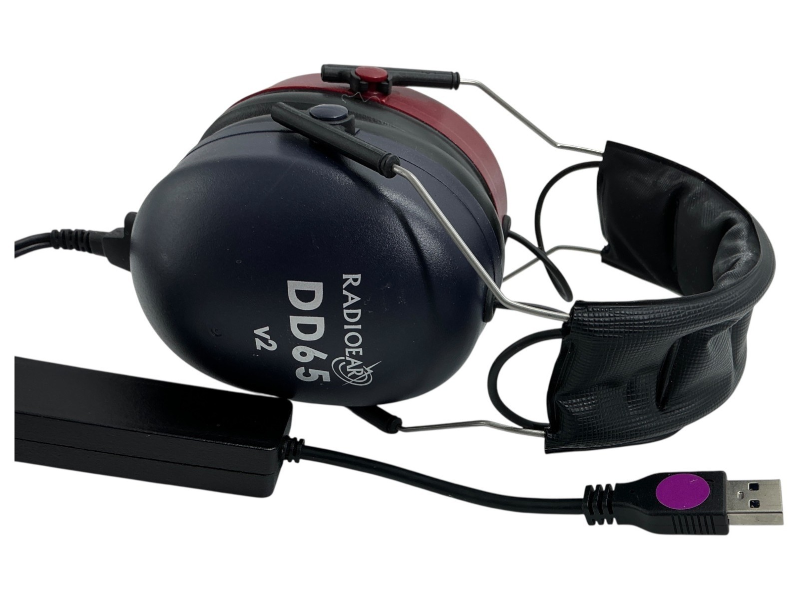 Radioear DD65 V2 USB-Connected Noise-Canceling Headphones With Padded Headband &