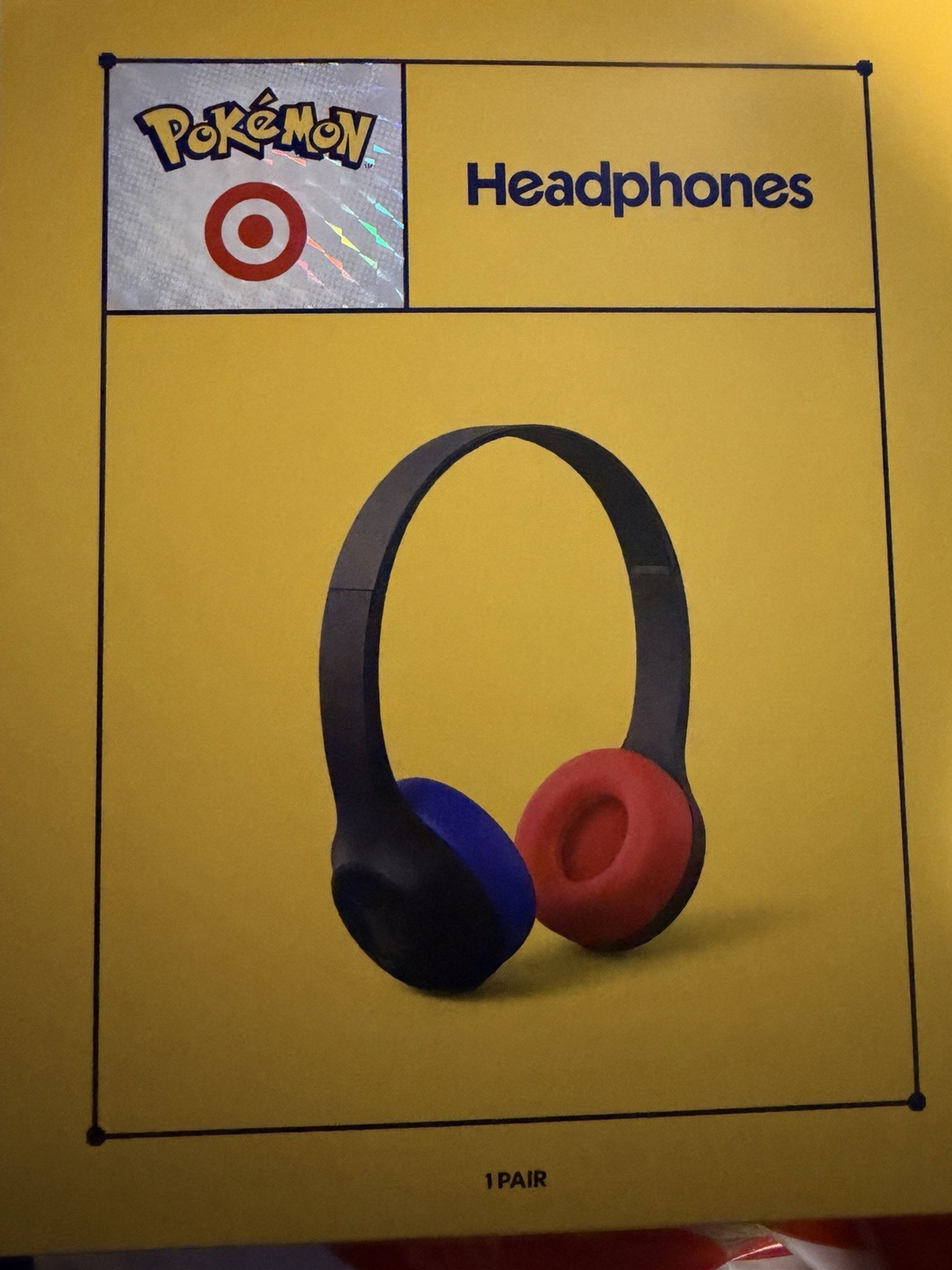 Pokémon 1100 Series Bluetooth Ear-Pad Headphones Black Blue Red Headband
