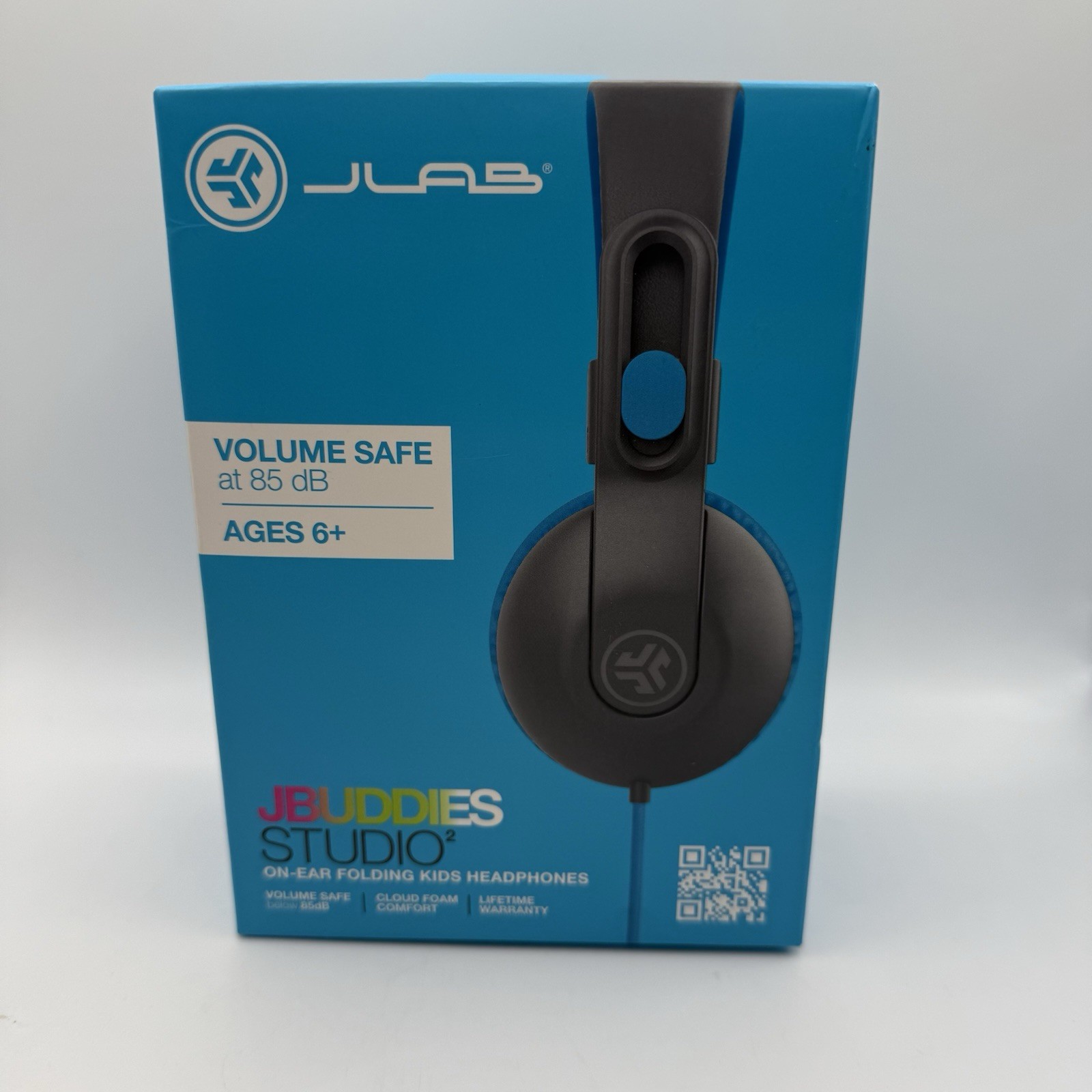 JLab JBuddies Studio 2 Kids Headphones Volume Safe 85dB Blue New In Box