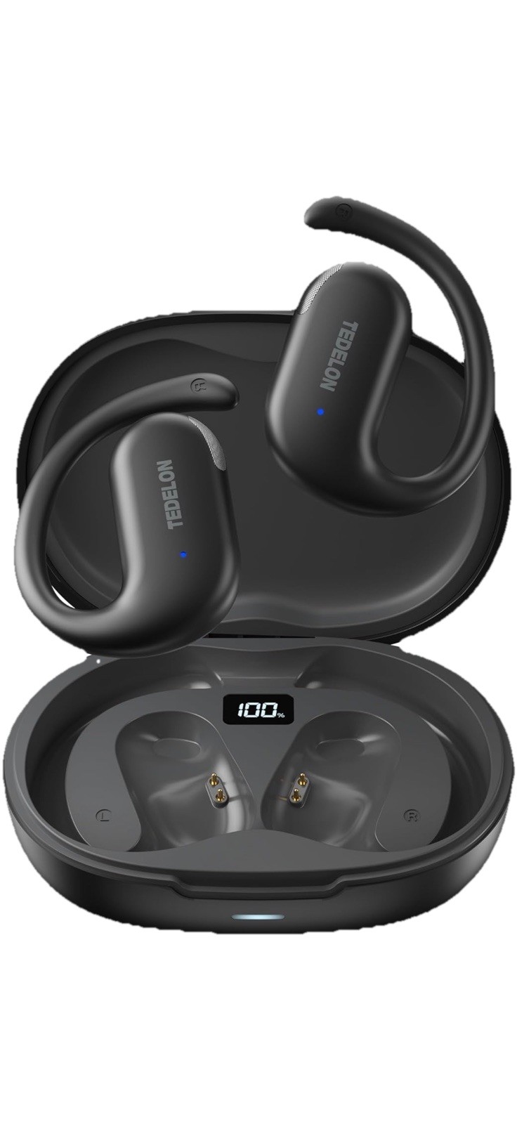 Open Ear Headphones Bluetooth 5.4: 50H Playtime 16.2mm Drivers, Open Ear Tedelon