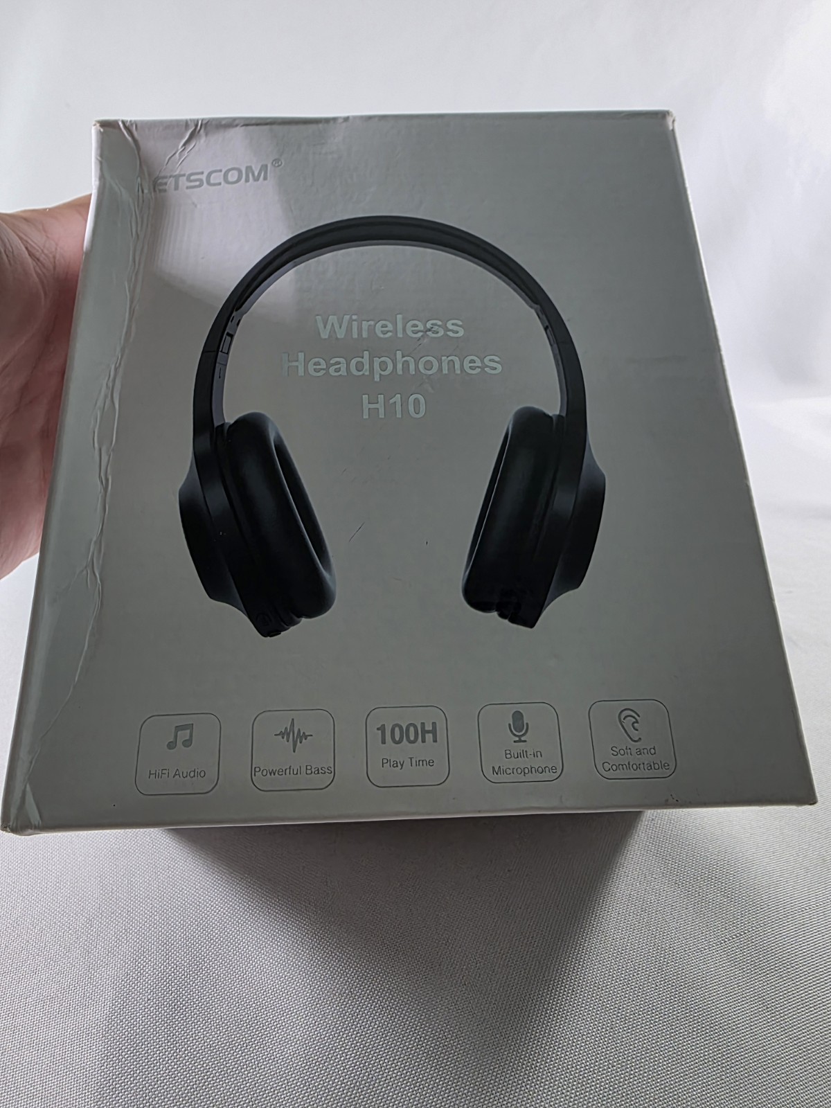 Letscom H10 Wireless Headphones, HiFi Audio, Powerful Bass, Built-in Mic, Black