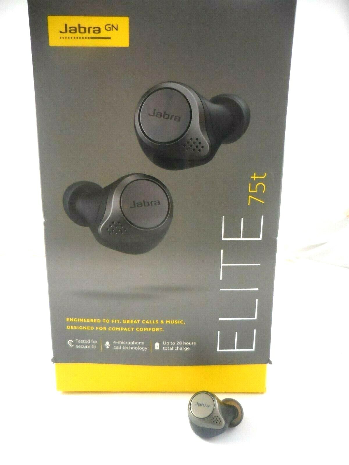 Jabra Elite 75t Wireless Replacement Left Side Earbud- Black (Defective)