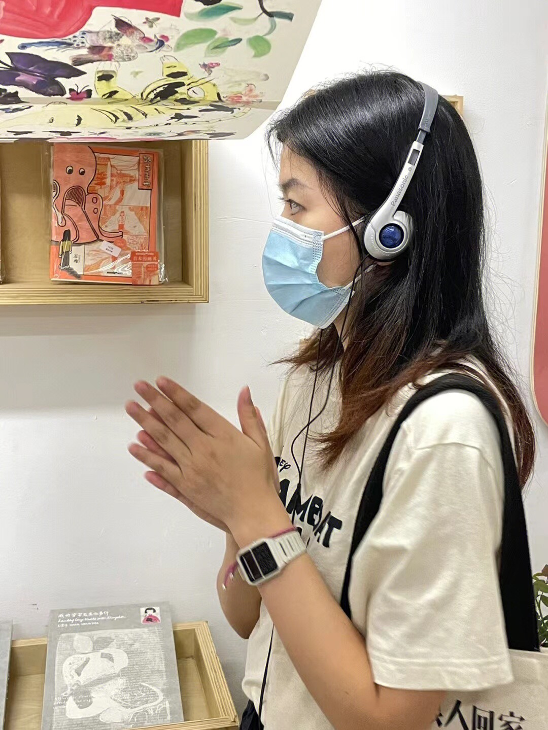 Headphones Japanese MP3 Walkman Mobile Phone Retro Literature and Art Wear