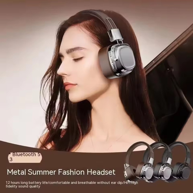 Retro Stereo Gaming Wireless Bluetooth 5.3 Foldable Over Ear Leather Headphones