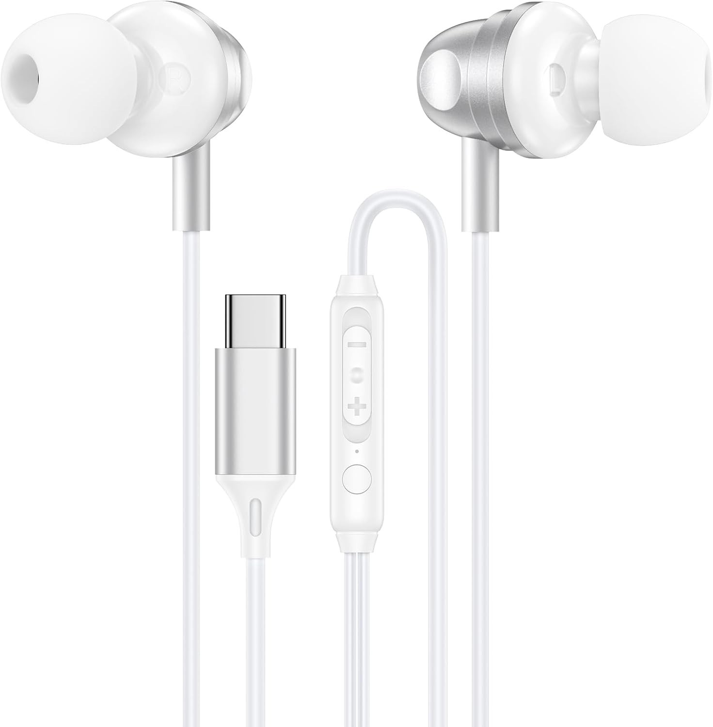 Dynamic Sound USB-C Wired Earbuds for Google Pixel 10 Pro – Tangle-Free Design