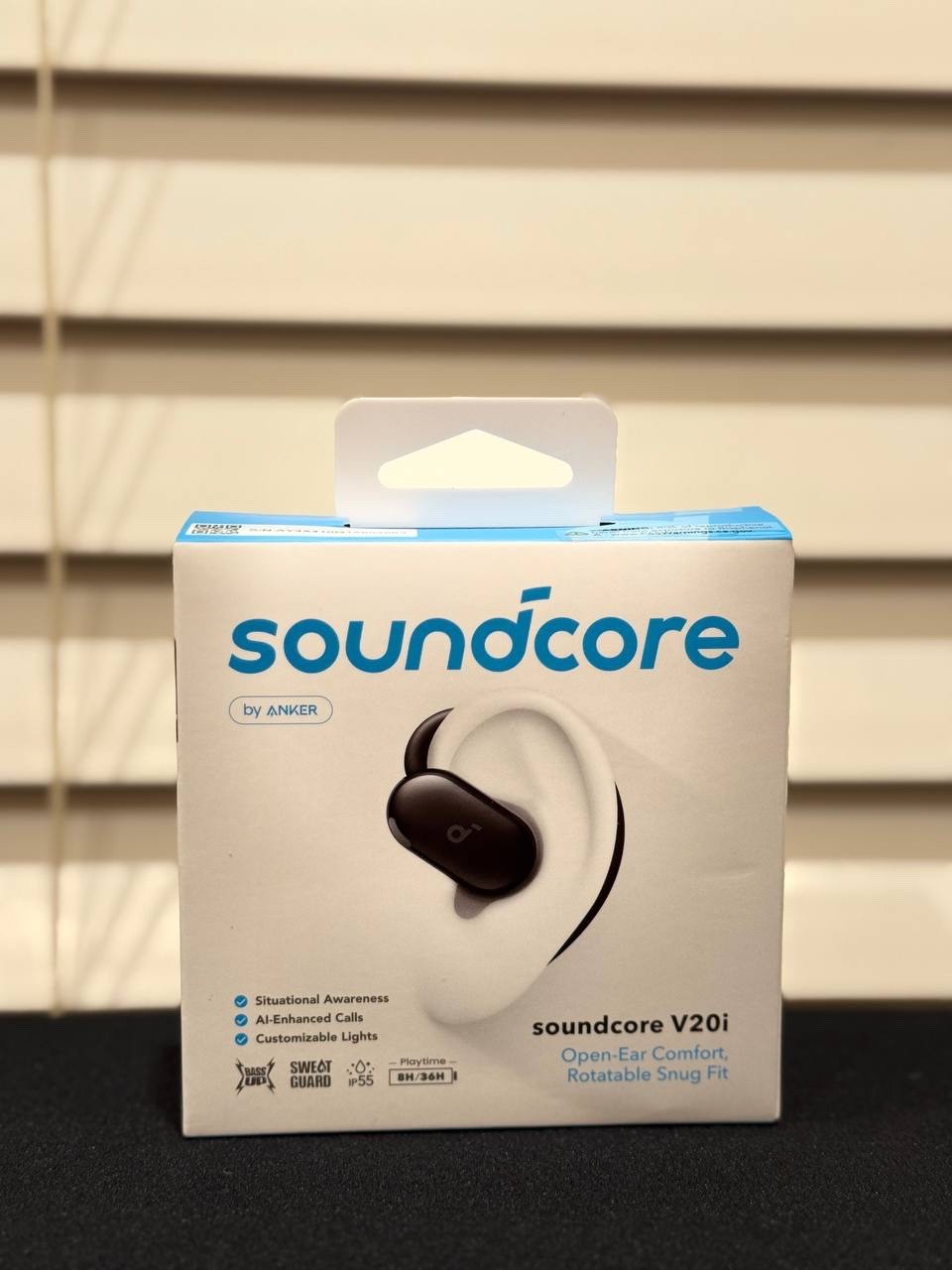 Open-Ear Wireless Bluetooth Earbuds V20i IP55 Sweatproof 36H USB-C Soundcore