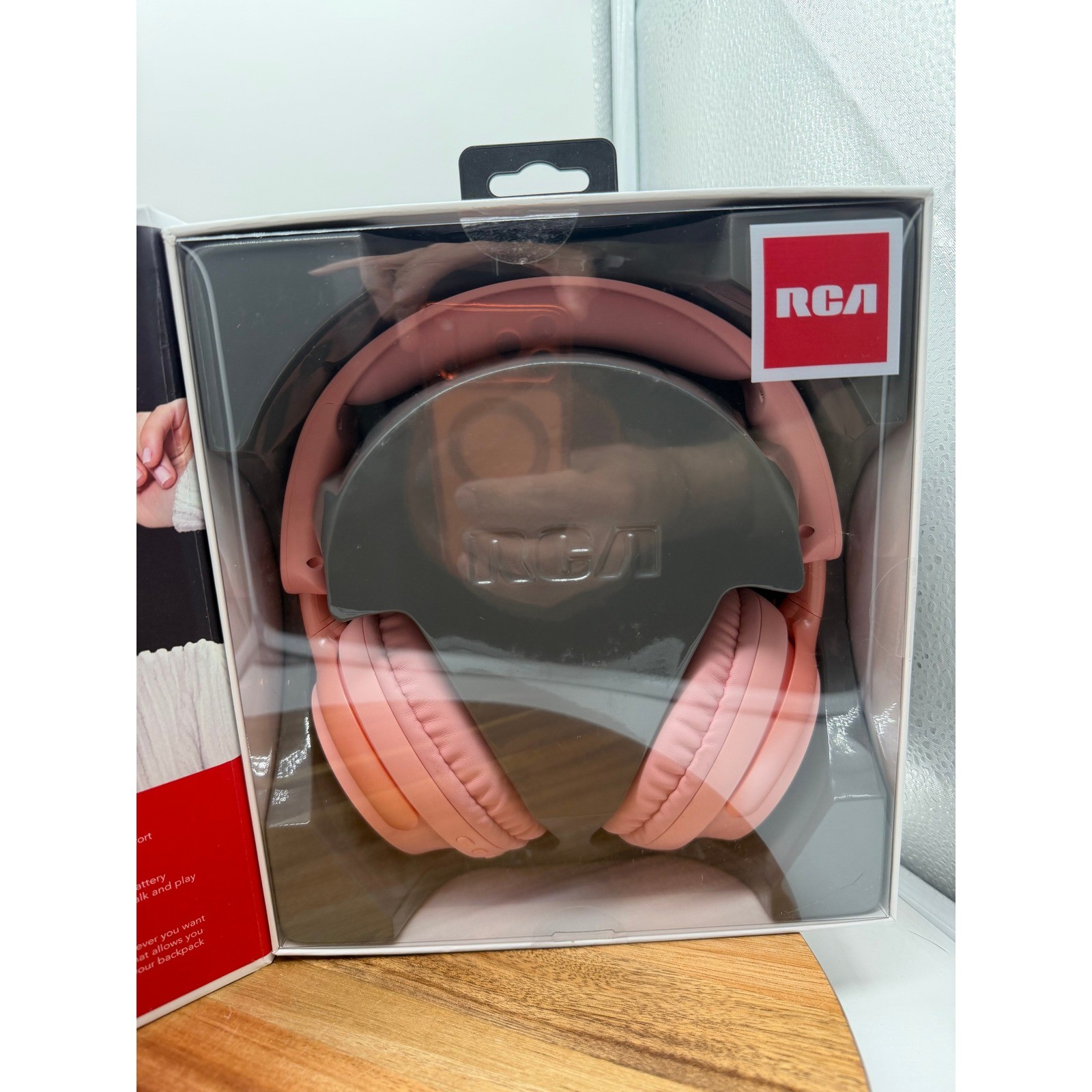 RCA Pink Wireless Headphones WAVE-58 & Sport Comfort Earbuds Bluetooth Bundle