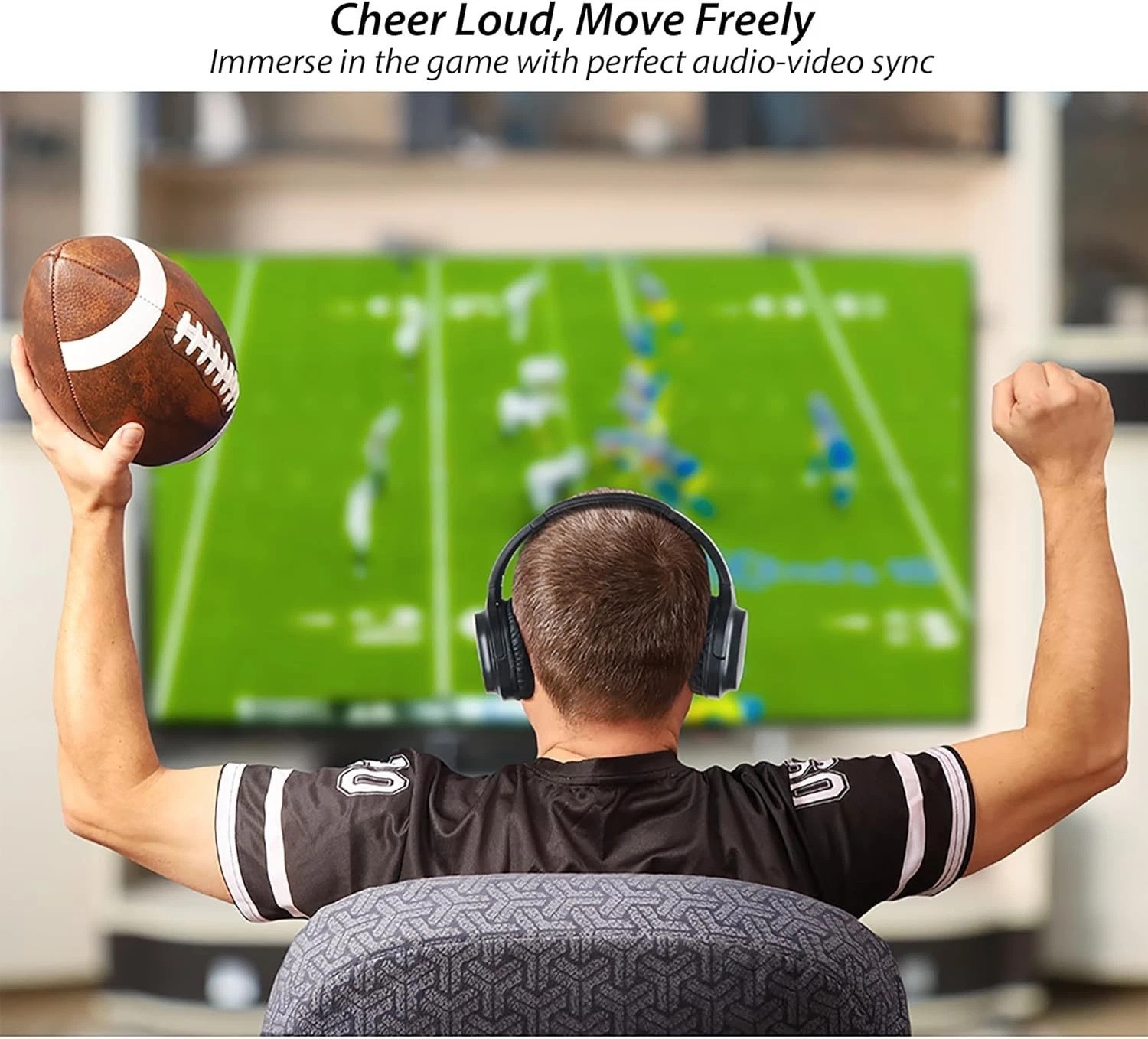 Wireless Headphones for TV, with 2.4G Transmitter, Optical & 3.5mm Input | He…