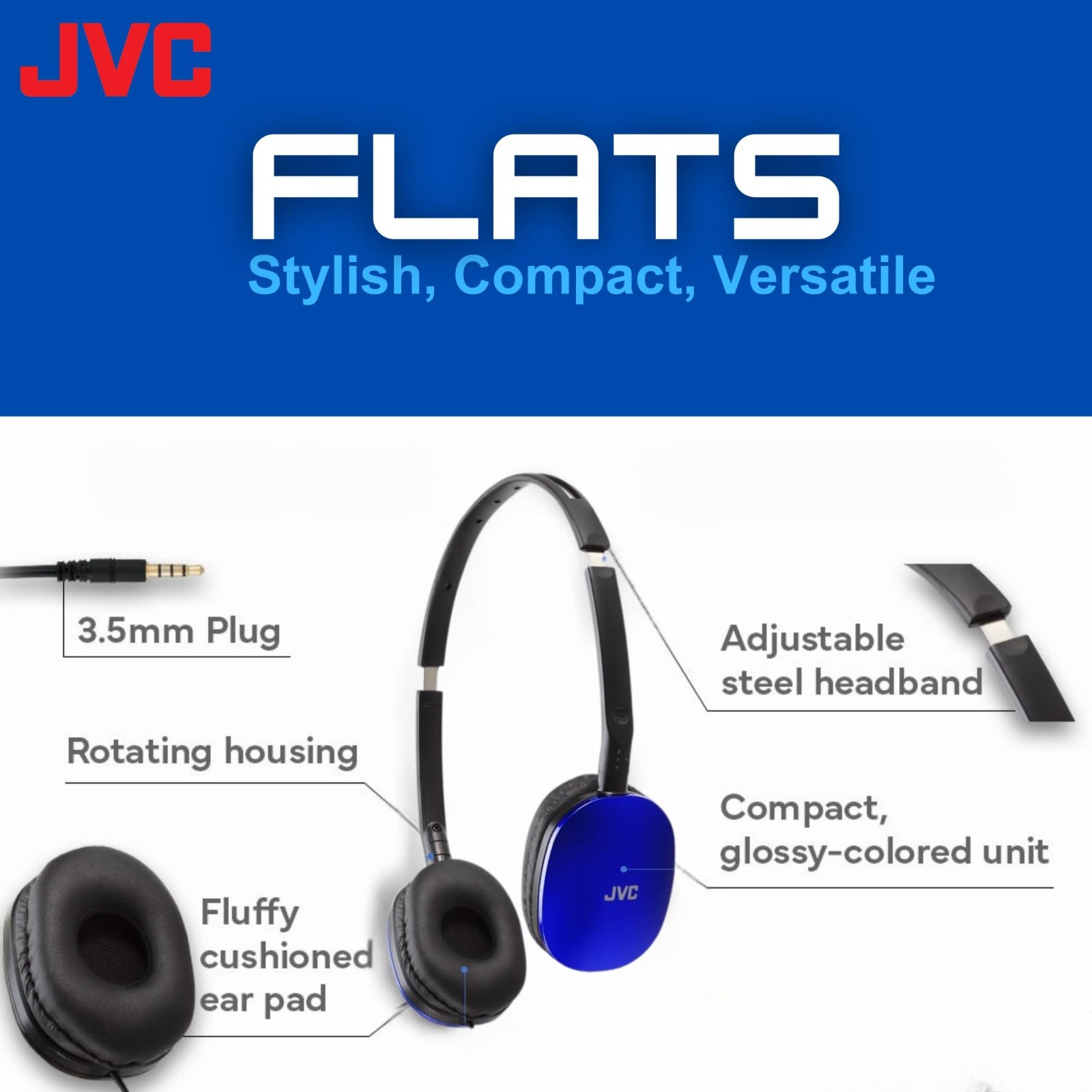 Wired On-Ear Headphones – Foldable Design, 30mm Driver, Soft Ear Pads, Lightweig