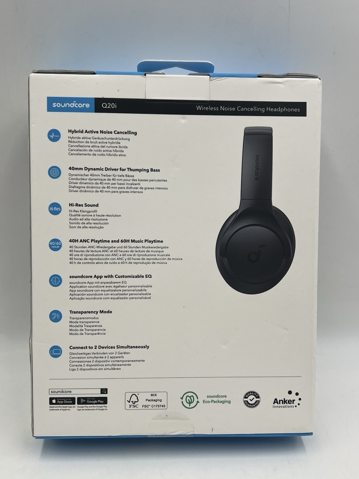 Soundcore by Anker Q20i Hybrid Active Noise Cancelling Headphones, Big Bass