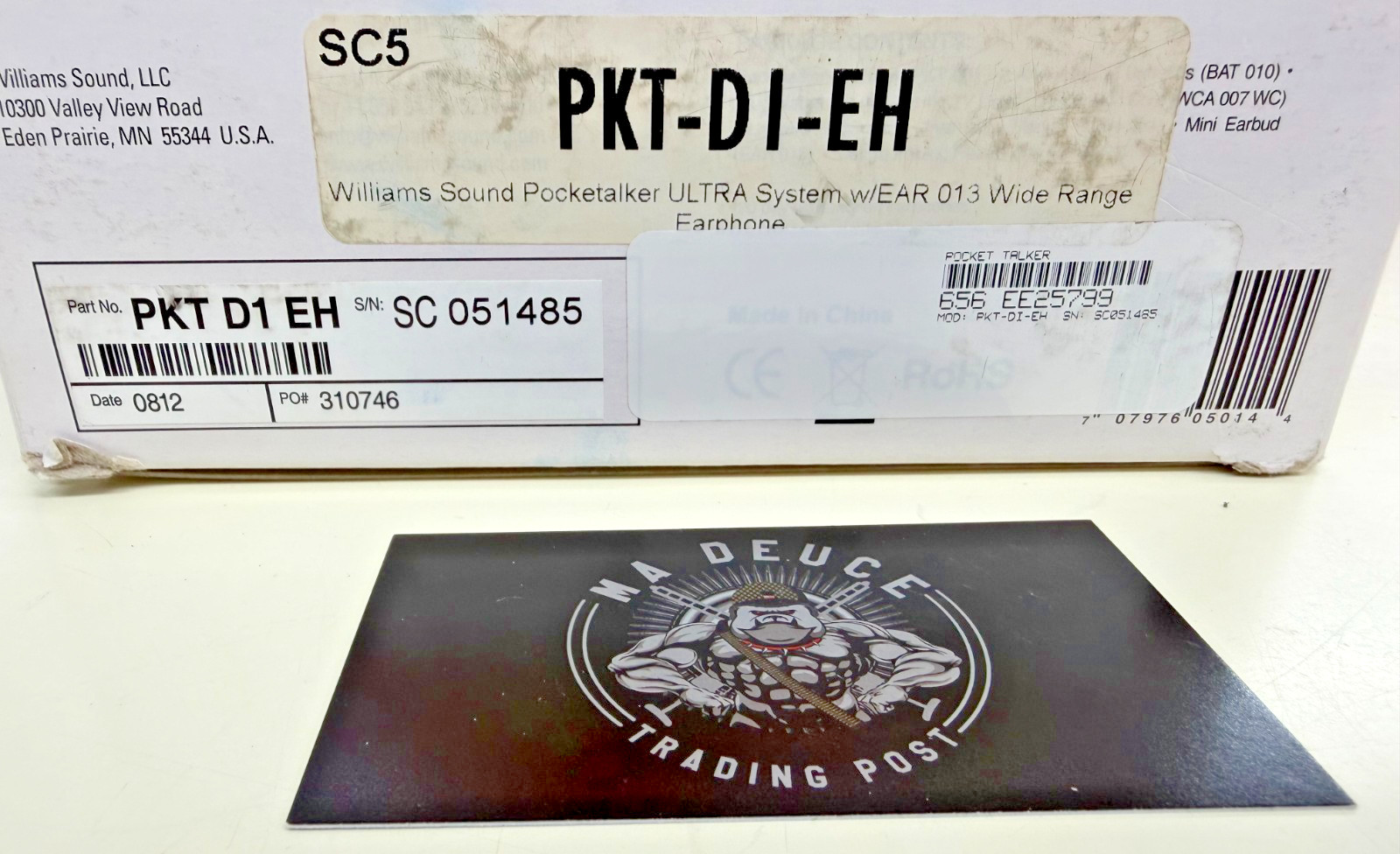 Williams Sound Pocketalker Ultra Personal Sound Amplifier PKT D1 EH