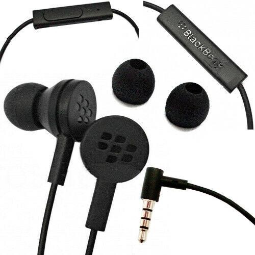 BlackBerry Earbuds WS-510 HDW-61938-001 Black Wired 3.5mm Right Angle Jack NEW