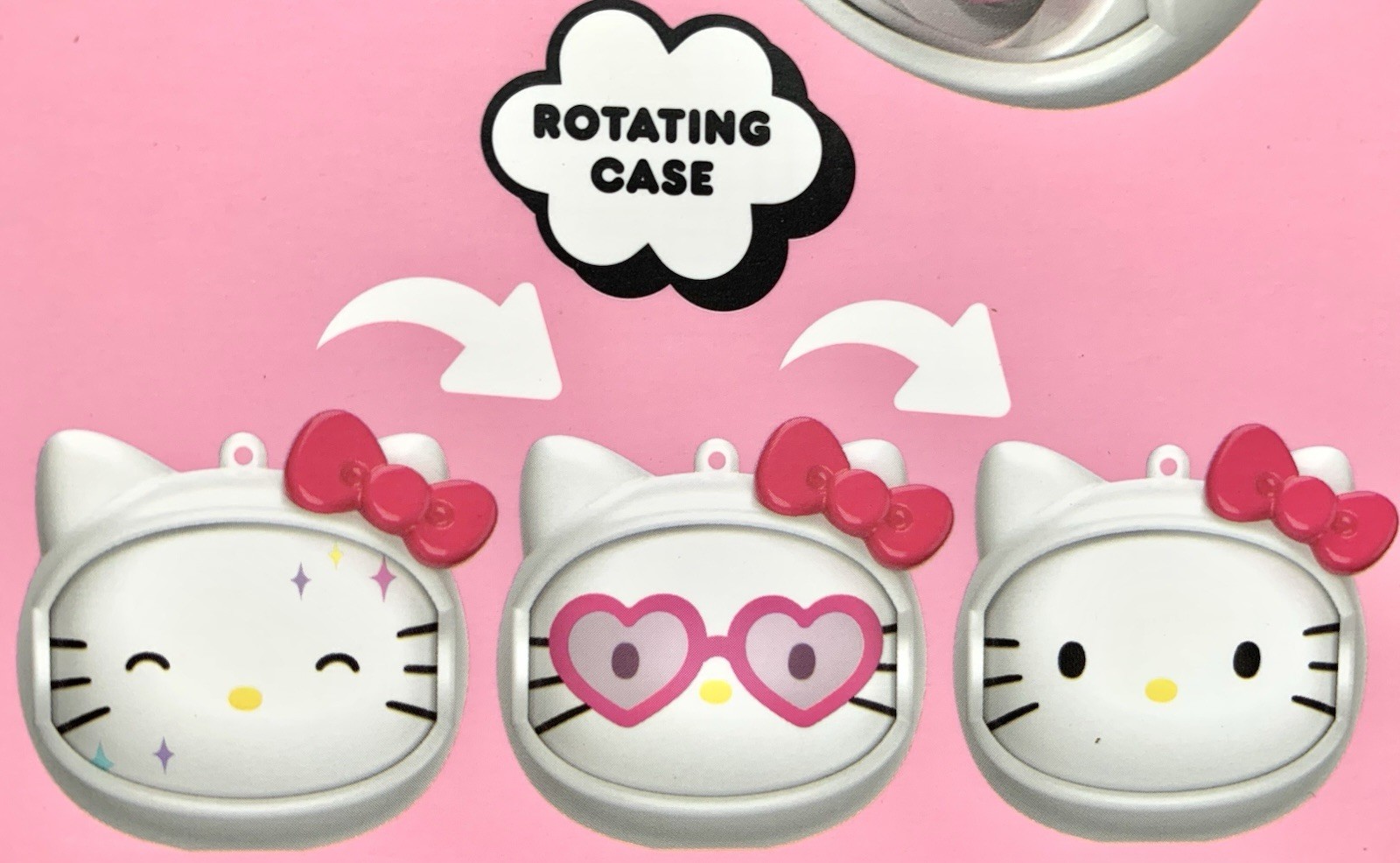 NEW Hello Kitty Bluetooth Wireless Earbuds w/Built-In Mic & 3-Face Charging Case