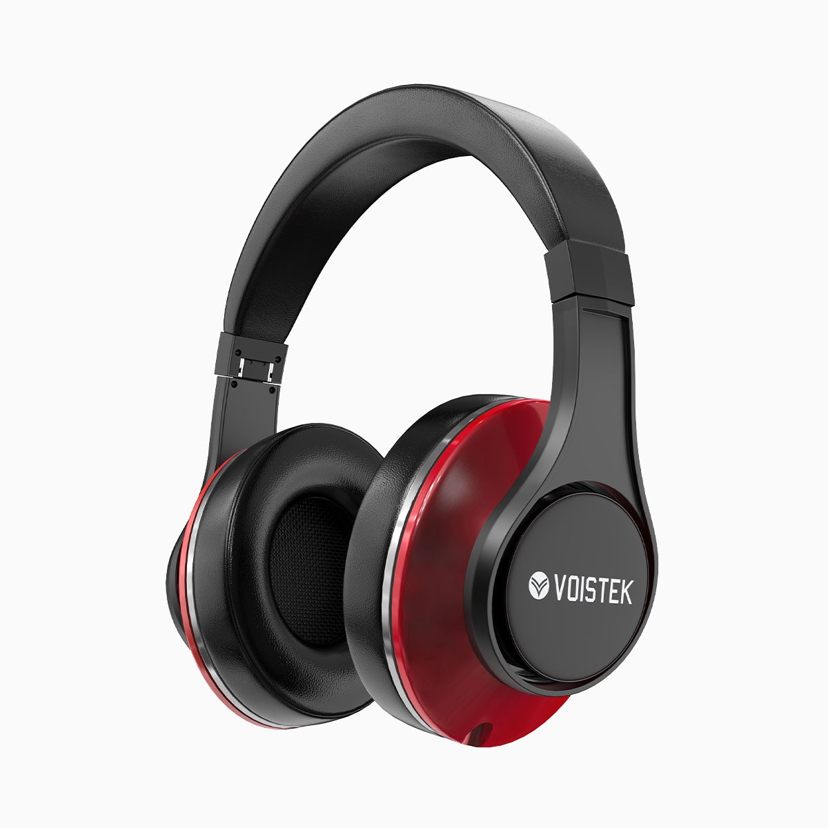 Voistek Wireless Over Ear Headphones with Microphone​ TH20S, Red/Black