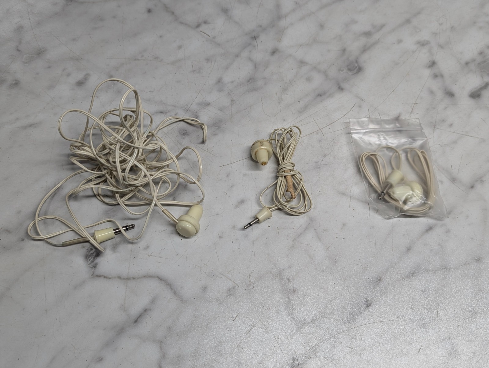 3 Pcs Vintage Mono Single Ear Buds Listening Pieces Earphone Transistor