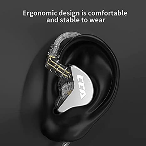 CCA CA4 Dual Driver in Ear Earphones Zinc Alloy Resin Black No Mic