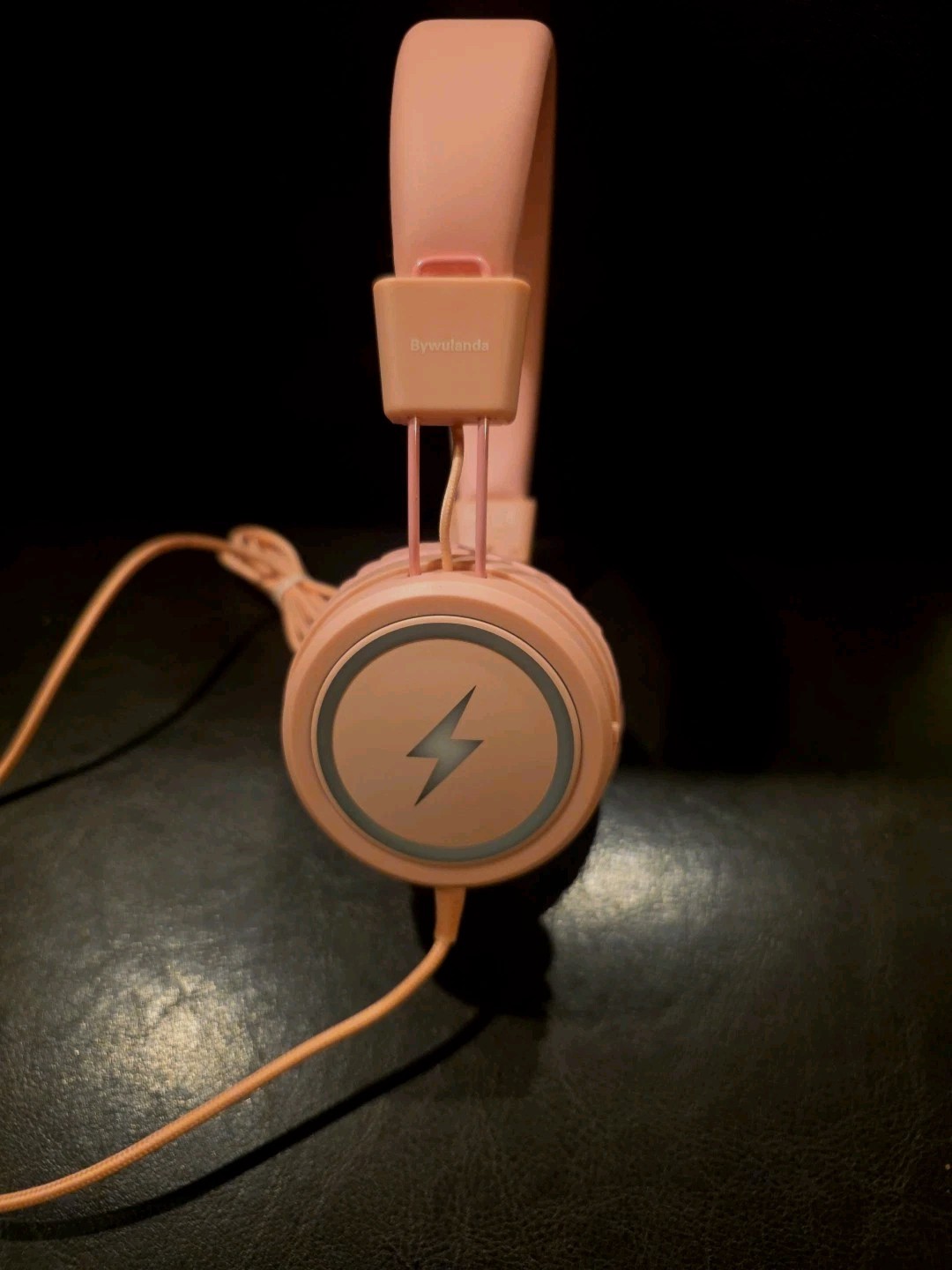 Bywulanda Kids Headphones w/ LED Lights – USB Type-C Wired – Pink – School